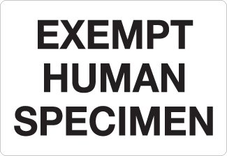 Exempt Human Specimen Shipment Label